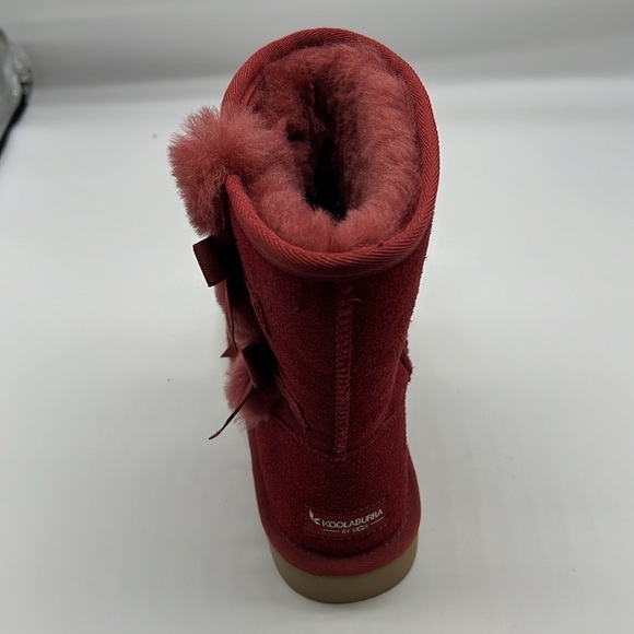 UGG - Koolaburra Victoria Red Sheepskin And Red Suede With Bows Short Boot SZ 6 - Picture 12 of 15